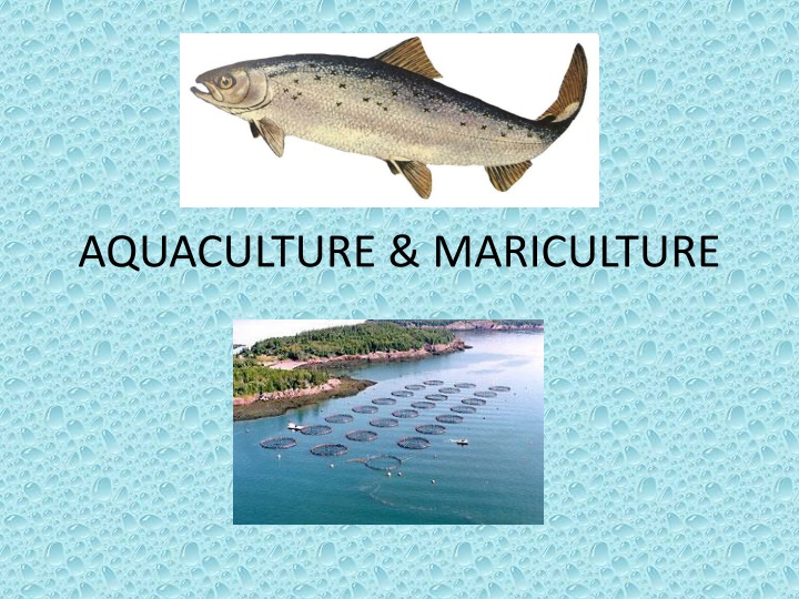 Aquaculture and Mariculture Practices