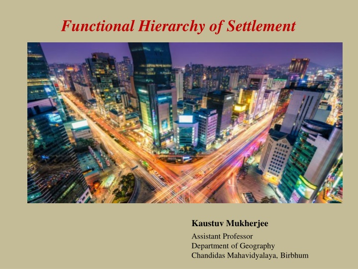 Functional Hierarchy of Settlement