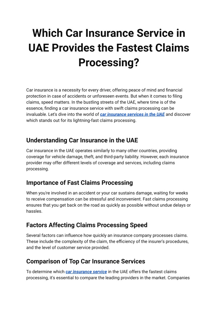 which car insurance service in uae provides n.w