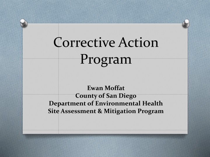 San Diego Environmental Health Corrective Action Programs Overview