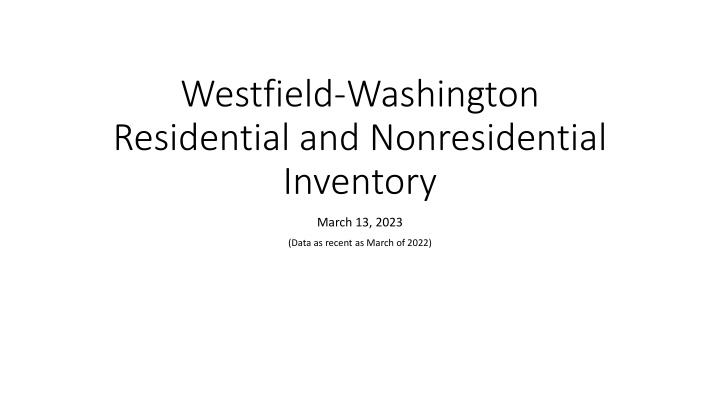 Overview of Westfield-Washington Township Real Estate Inventory