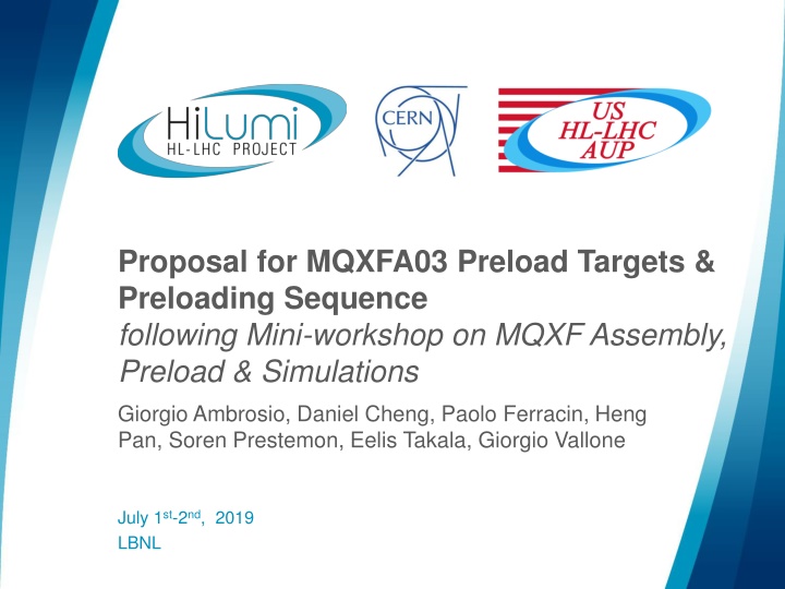 Preload Targets and Sequencing for MQXFA03 Assembly and Simulations
