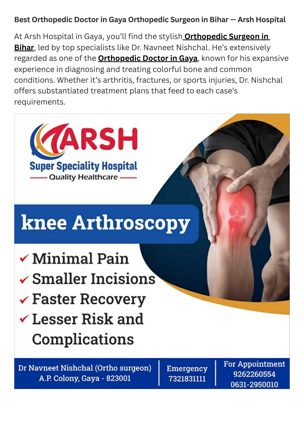 best orthopedic doctor in gaya orthopedic surgeon l.w