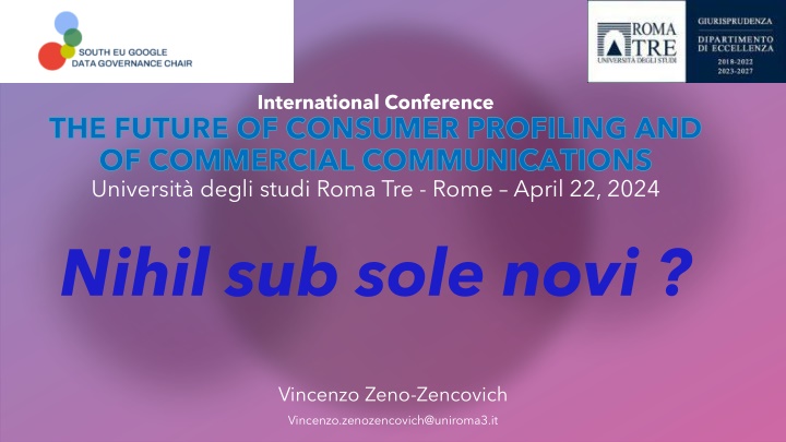 The Future of Consumer Profiling and Commercial Communications: Insights from an International Conference