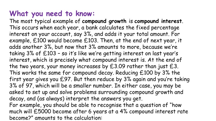 Compound Growth and Decay Through Examples