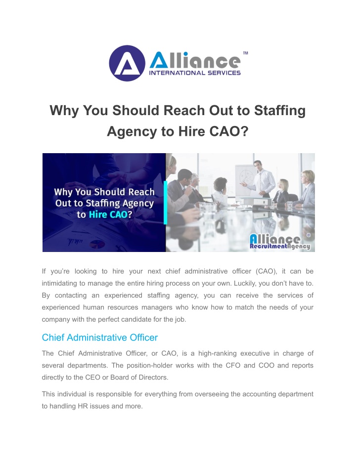 why you should reach out to staffing agency n.w
