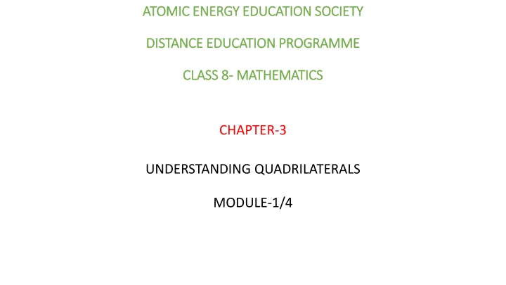 Quadrilaterals in Mathematics Education