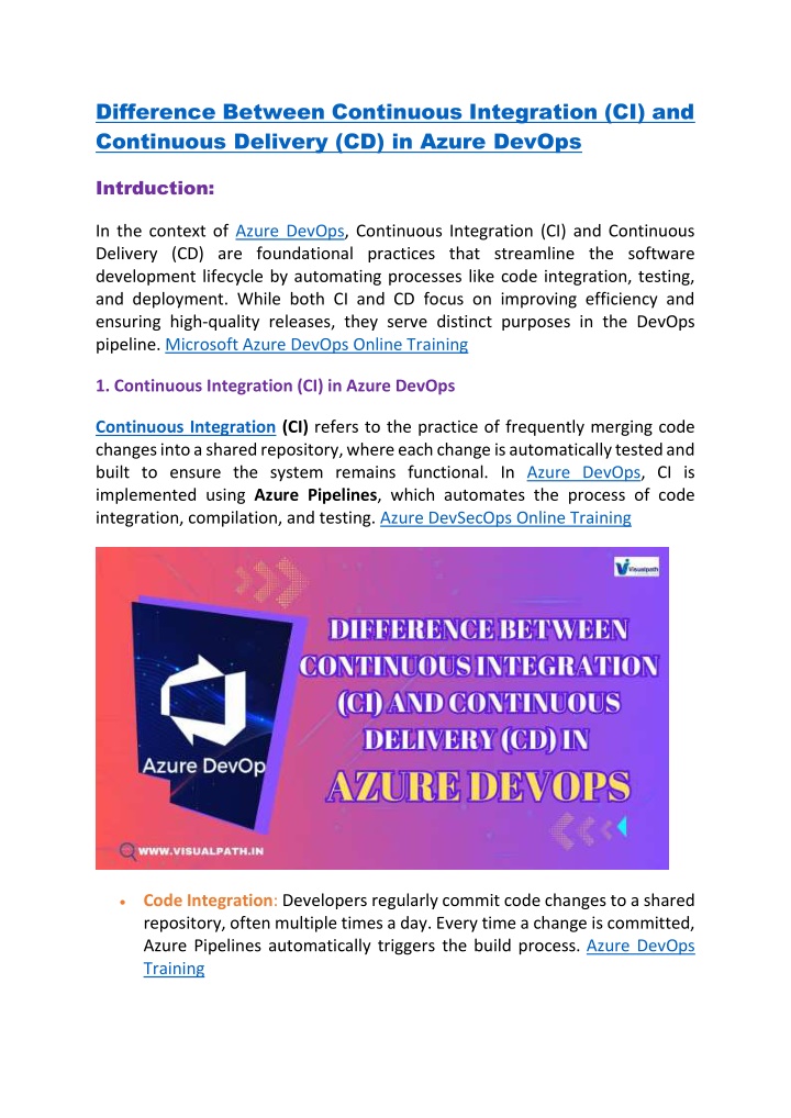 difference between continuous integration n.w