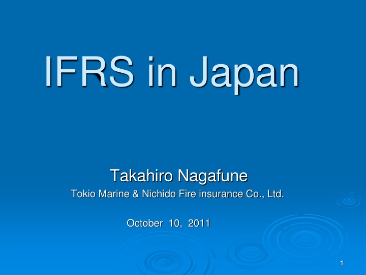 Overview of IFRS Implementation in Japan