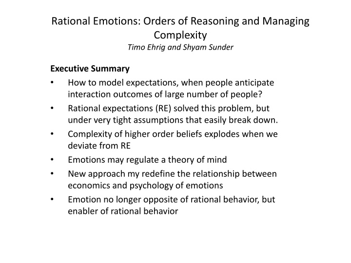 Reimagining Rationality: Emotions and Economic Behavior