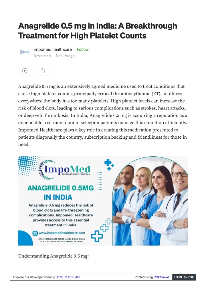 anagrelide 0 5 mg in india a breakthrough n.w