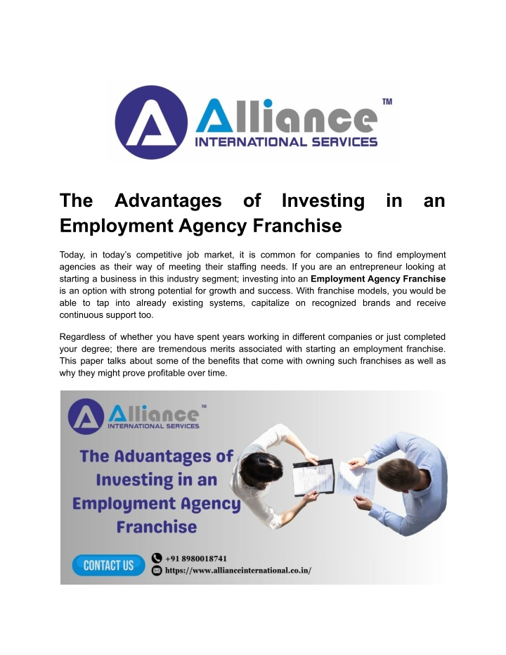 the employment agency franchise n.w