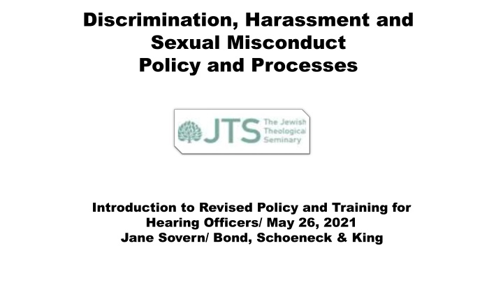 Revised Discrimination, Harassment, and Sexual Misconduct Policy Updates