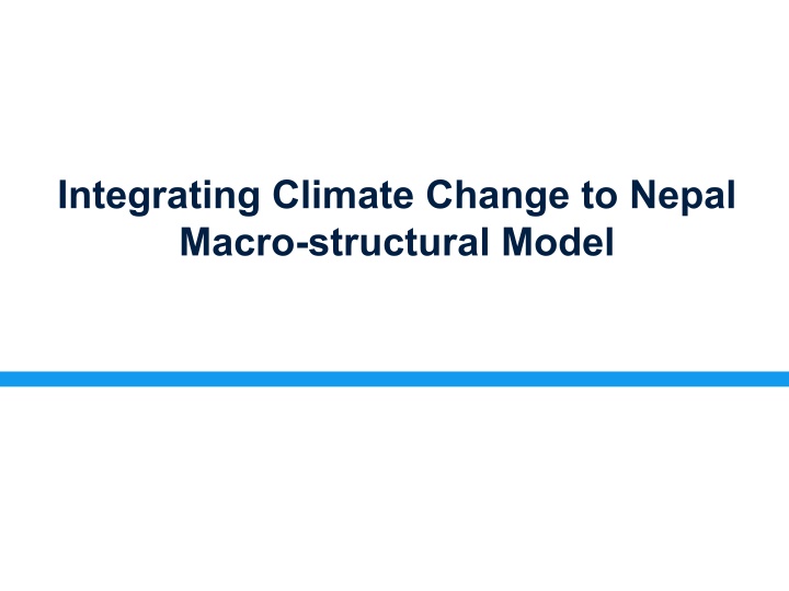 Integrate Climate Change into Nepal's Macro-Structural Model