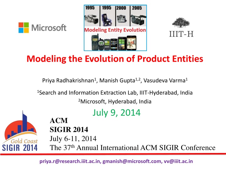 Evolution of Product Entities: Modeling Approach Overview