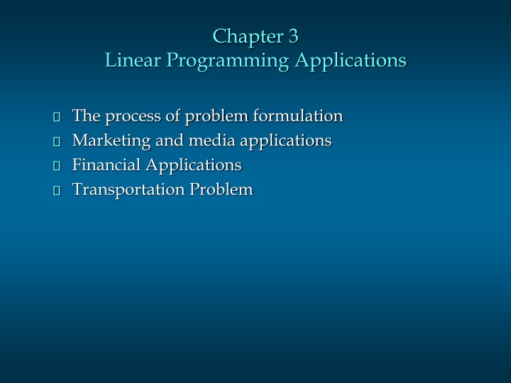 Linear Programming Application in Marketing: Media Selection for SMM Company