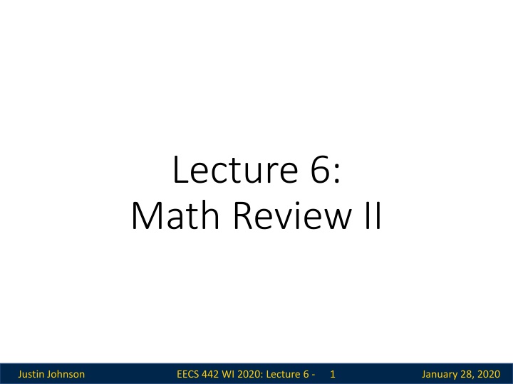 Math Fundamentals: Matrices and Vectors in EECS 442