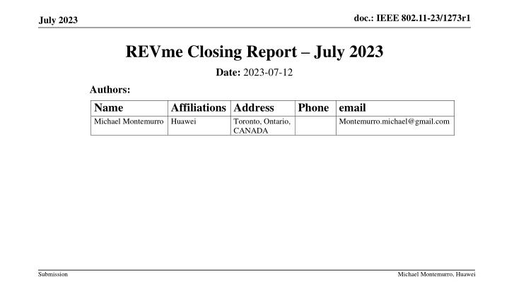REVme Closing Report - July 2023