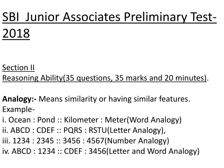 Reasoning Ability Test - Analogy, Classification, Coding-Decoding Examples