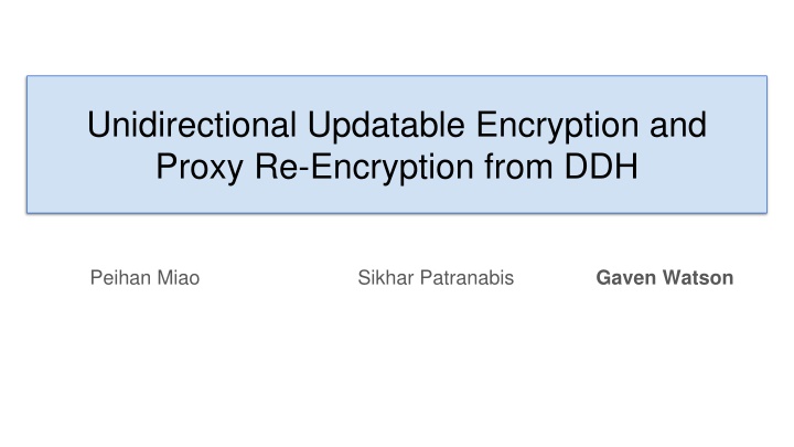 Unidirectional Updatable Encryption and Proxy Re-Encryption
