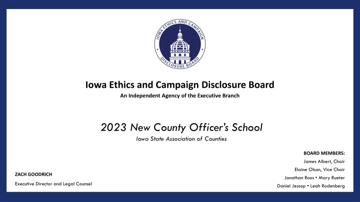 Iowa Ethics and Campaign Disclosure Board Overview