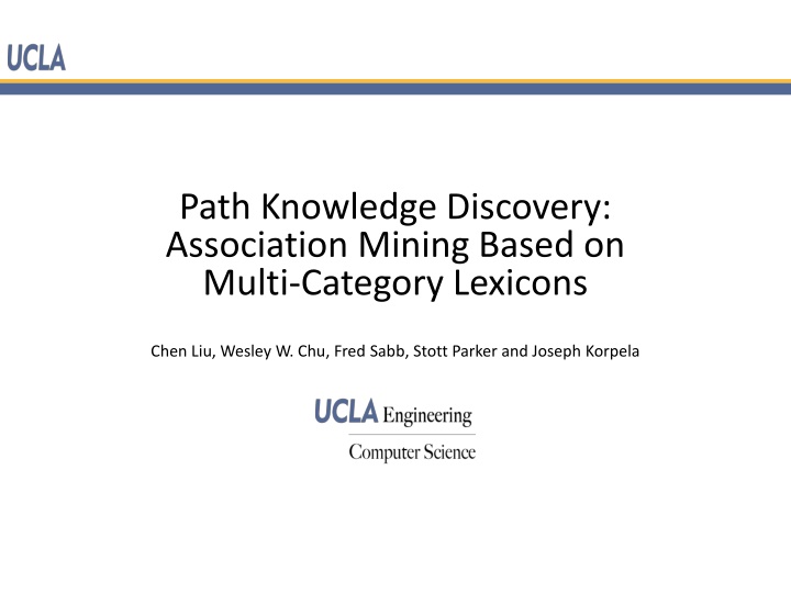 Path Knowledge Discovery: Association Mining Based on Multi-Category Lexicons