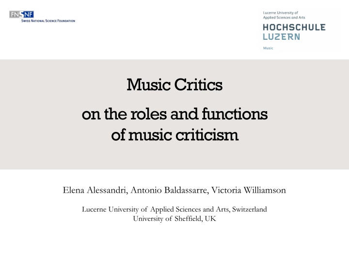 Roles and Functions of Music Criticism: Insights from Researchers