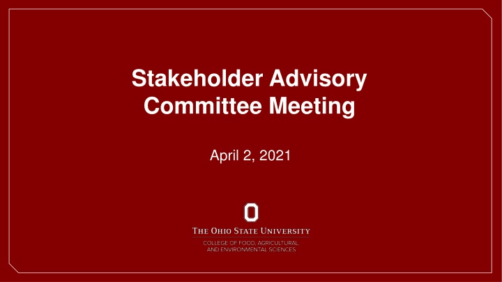 Sustainable Agroecosystem Management Stakeholder Meeting
