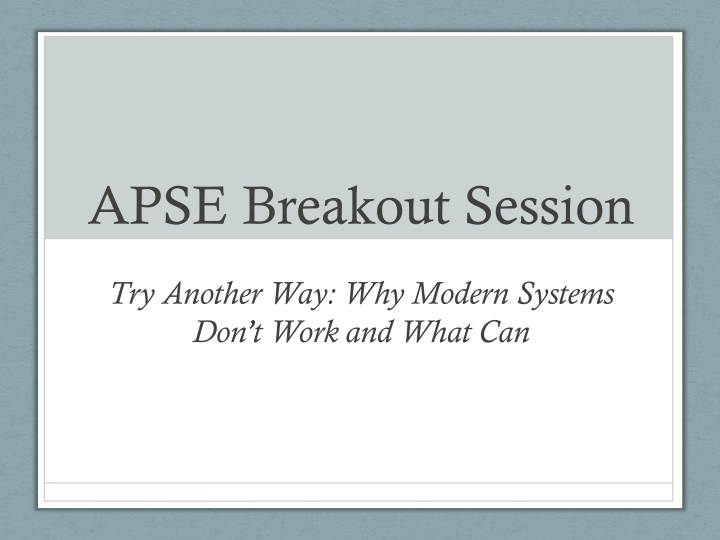 Modern Service Systems & Community Frameworks