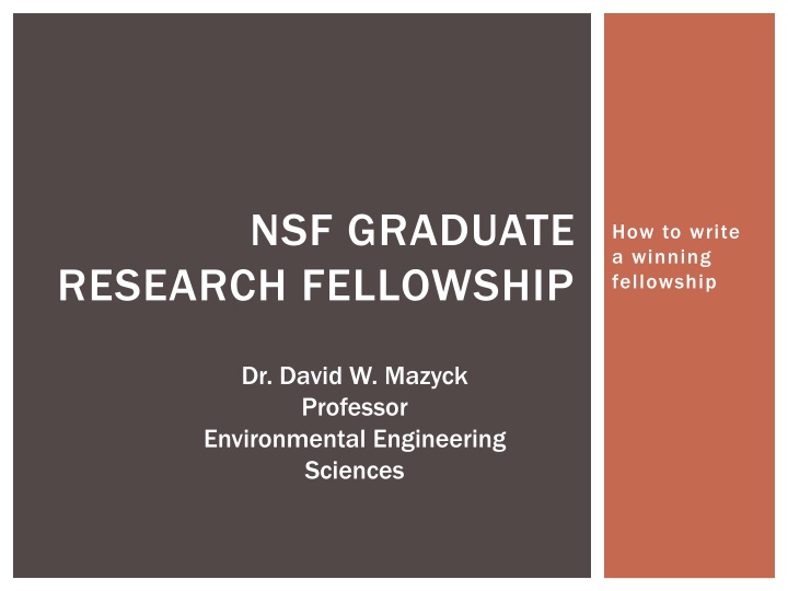 Writing a Winning Research Fellowship Proposal: Tips from NSF Graduate