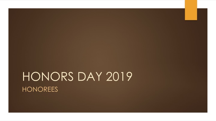Honors Day 2019 - Outstanding Student Achievements