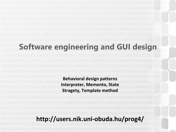 Guide to Behavioral Design Patterns in Software Engineering and GUI Design
