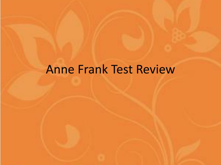 Anne Frank Test Review Summary & Answers