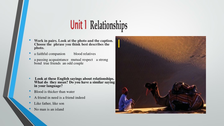Relationship Sayings and Vocabulary