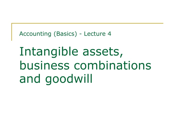 Intangible Assets and Business Combinations in Accounting