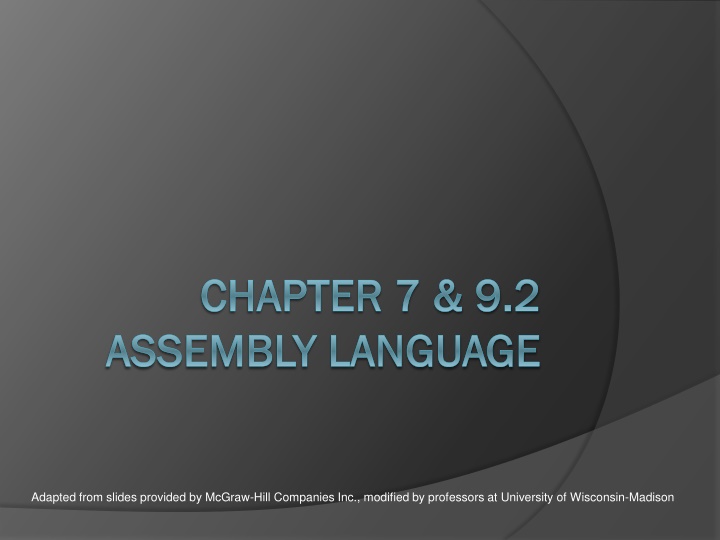 Assembly Language Programming