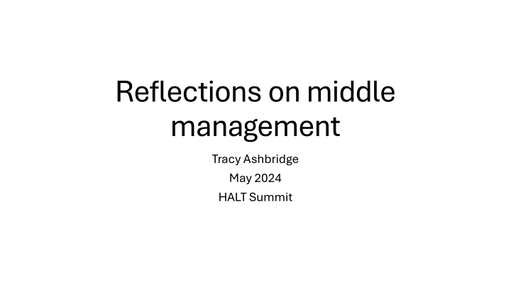 Tracy Ashbridge: Transitioning from Lead Teacher to Middle Management