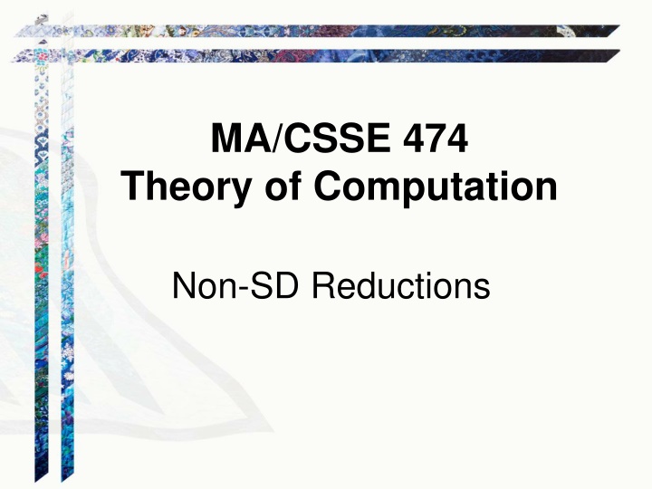 Non-SD Languages in Theory of Computation