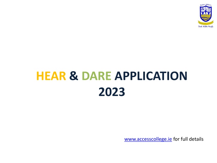 Higher Education Access Routes 2023: HEAR and DARE Applications