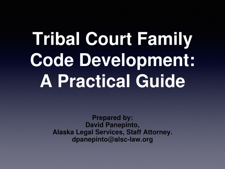 Tribal Court Family Code Development: A Practical Guide