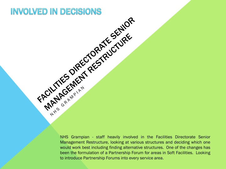 Restructuring and Partnership Forums in NHS Grampian Facilities Directorate