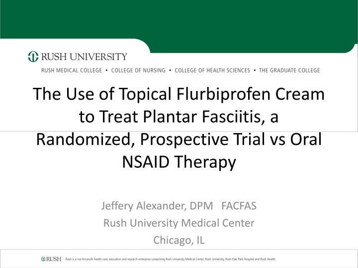 Topical Flurbiprofen Cream vs. Oral NSAID Therapy for Plantar Fasciitis Treatment: A Comparative Study