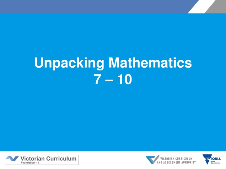 Overview of Victorian Curriculum Mathematics F-10