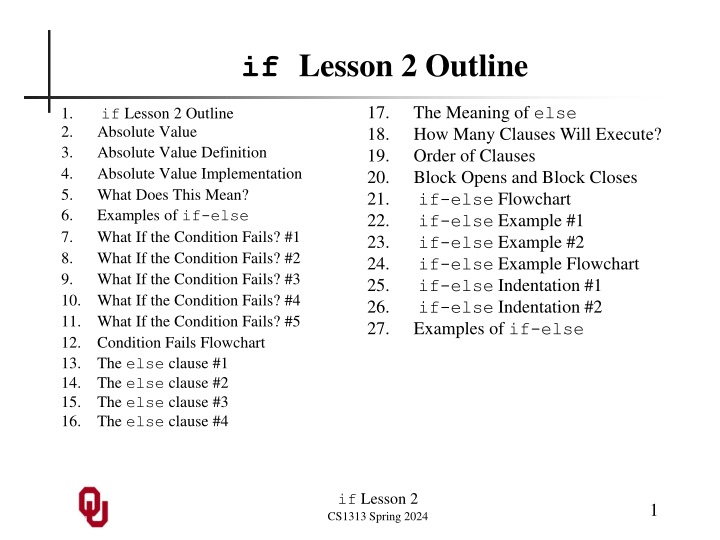 If-Else Statements and Absolute Value in Programming