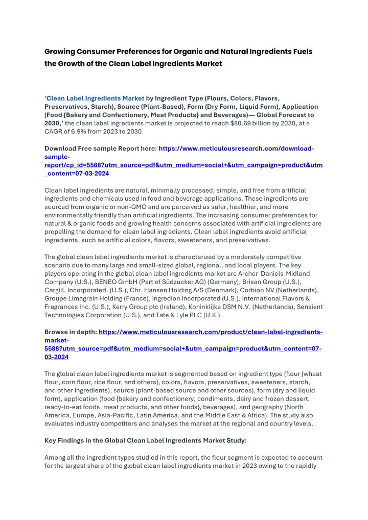 growing consumer preferences for organic n.w