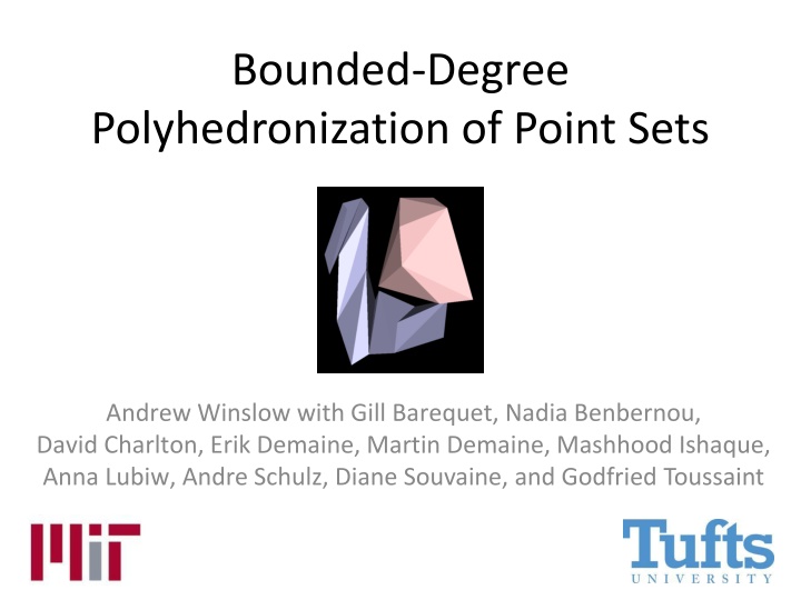 Bounded Degree Polyhedronization of Point Sets in R3