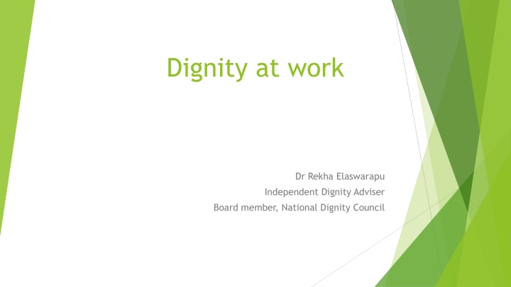 Dignity at Work in Healthcare