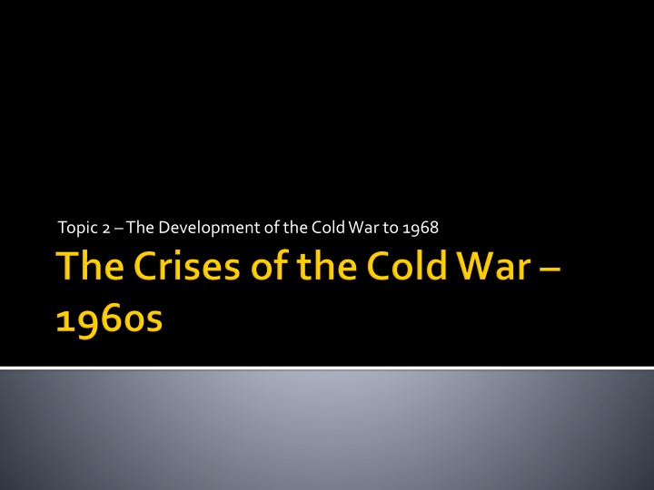 The Cold War: Key Events up to 1968