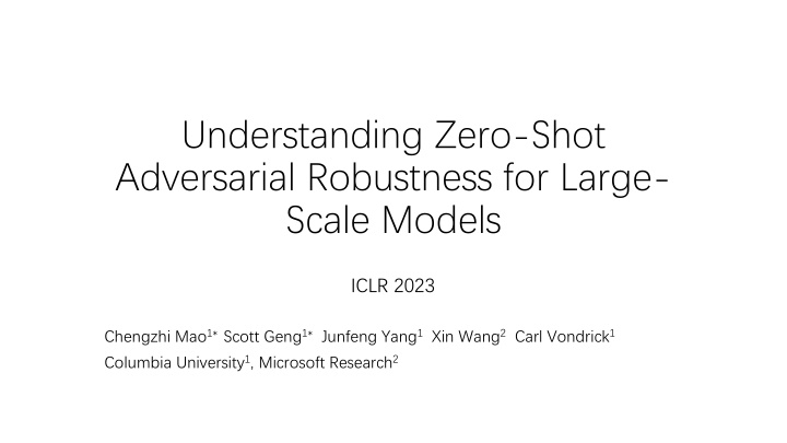 Understanding Zero-Shot Adversarial Robustness for Large-Scale Models