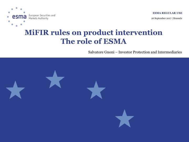 Product Intervention Rules in MiFIR for Investor Protection